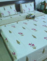 Pink Lilly Gulbahaar Jaal Bedsheet & Dohar Set – Hand Block Printed